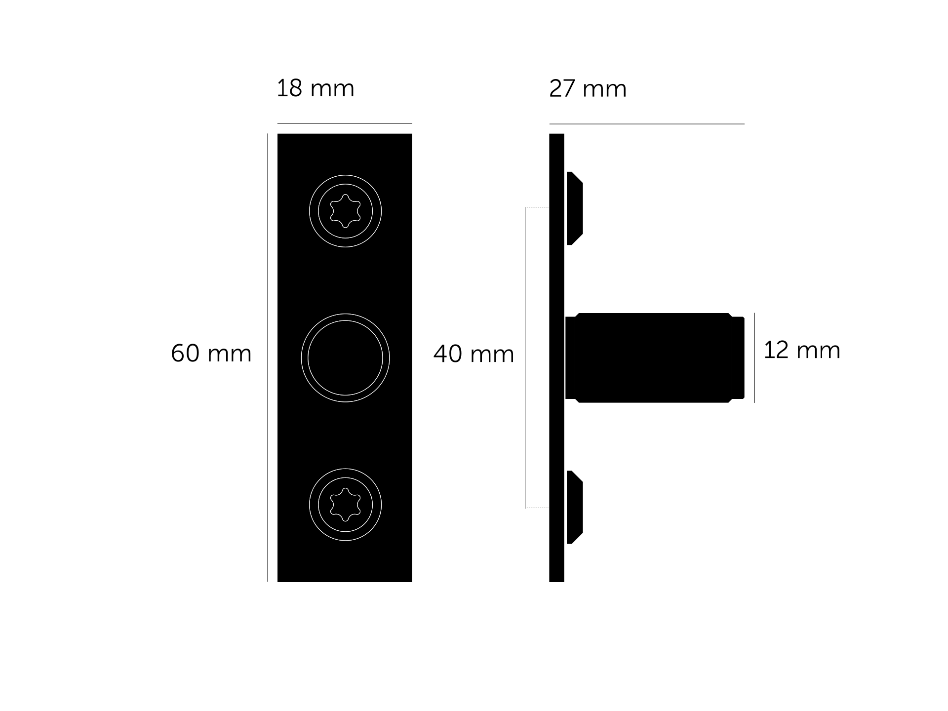 Мебельная ручка Buster and Punch Knob Plate Linear схема