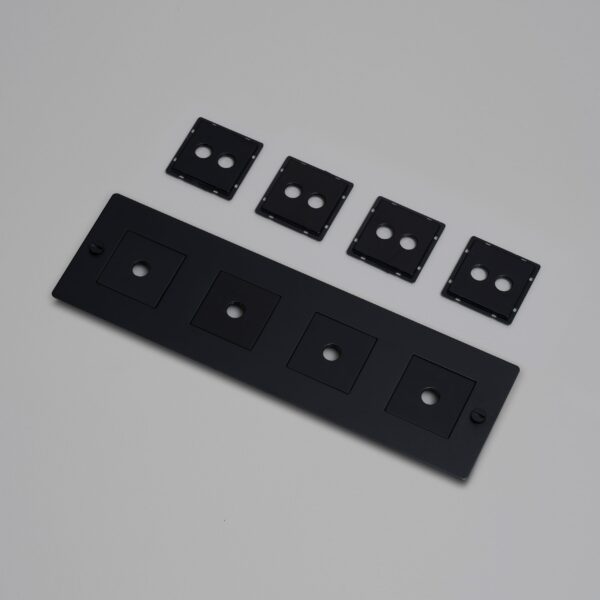 4G WALL PLATE WITH INFILLS BLACK