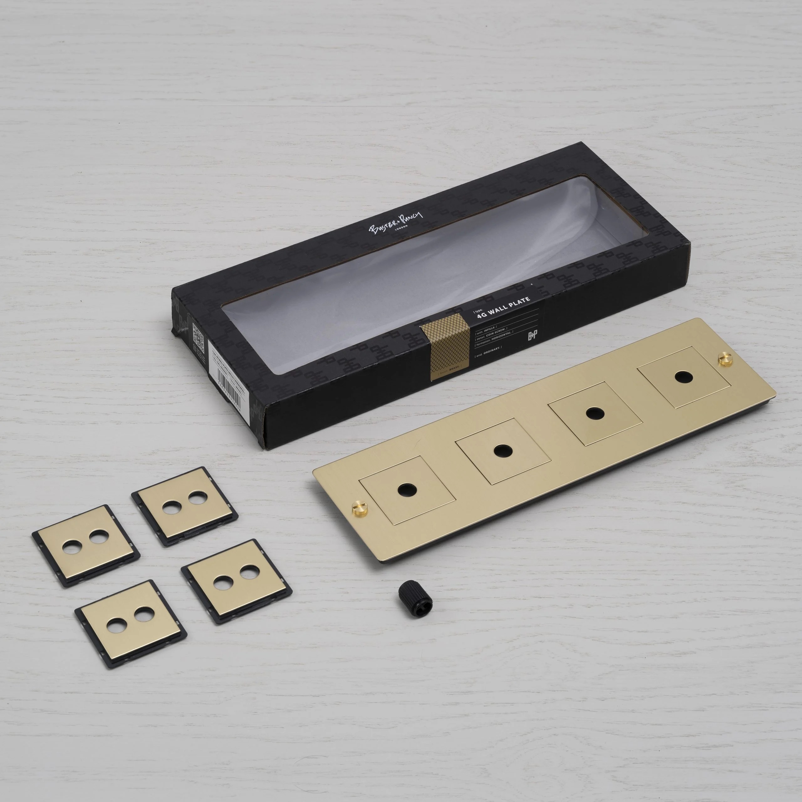 Bustert and Punch 4G Wall Plate Infills Brass