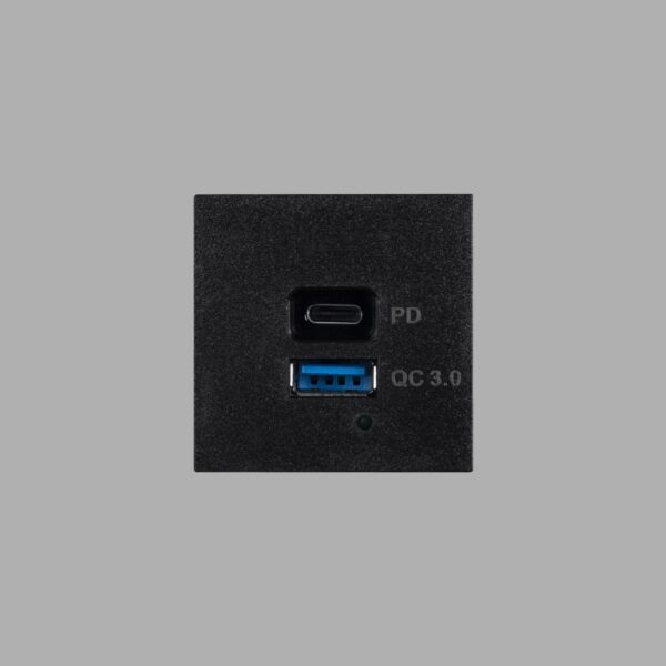 Модуль USB MODULE USB A C QUICKCHARGE 45MM BLACK