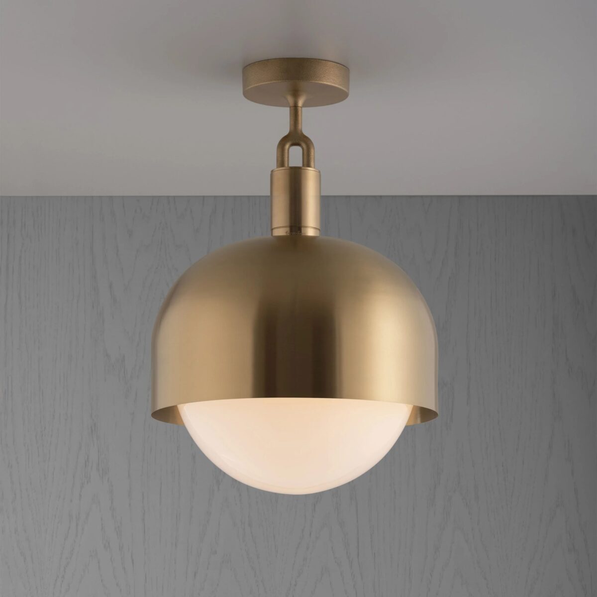 Светильник Buster and Punch FORKED CEILING SHADE GLOBE OPAL LARGE BRASS