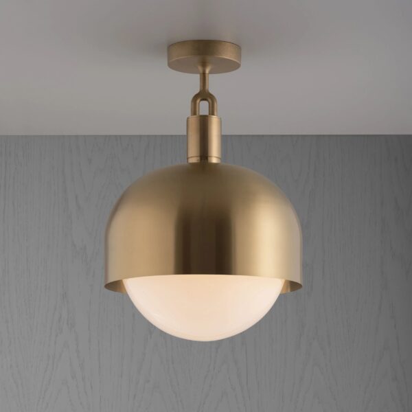 Светильник Buster and Punch FORKED CEILING SHADE GLOBE OPAL LARGE BRASS