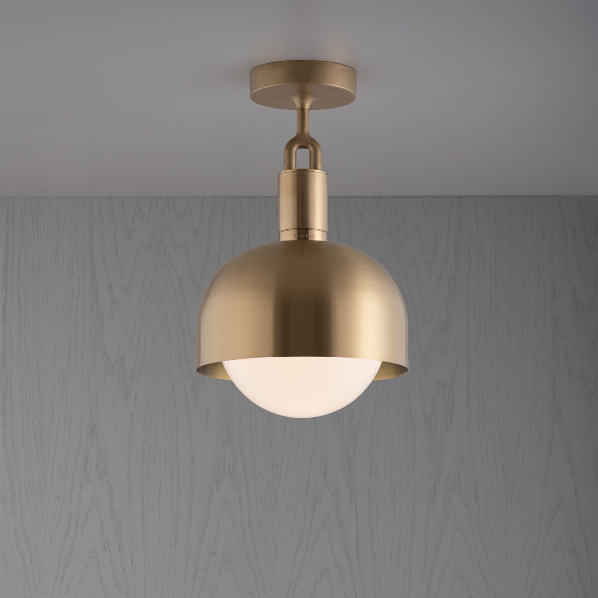 Светильник Buster and Punch FORKED CEILING SHADE GLOBE OPAL MEDIUM BRASS