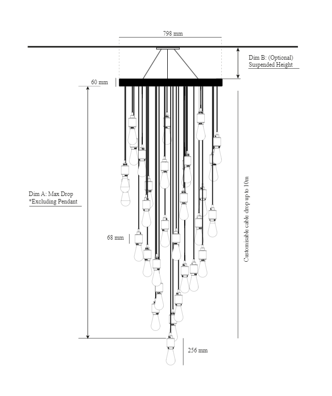 Светильник Buster and Punch HEAVY METAL LINEAR CASCADE CHANDELIER